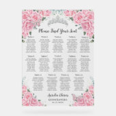 Quinceanera Rosa Blumenschmetterlinge Sitzplan Acrylschild (Vorderseite)