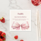 Quinceanera rosa Bugcreme Vielen Dank Serviette (Beispiel)