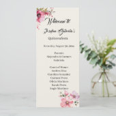 Quinceanera rosa doppelseitige Programmkarte Programm (Stehend Vorderseite)
