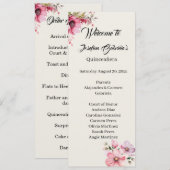 Quinceanera rosa doppelseitige Programmkarte Programm (Vorne/Hinten)