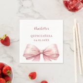 Quinceanera rosa elegante Bogen Serviette (Beispiel)