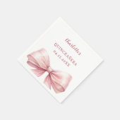 Quinceanera rosa elegante Bogen Serviette (Ecke)