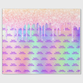 Quinceanera rosa Glitzer Rose Gold iridessierend Geschenkpapier (Flach)