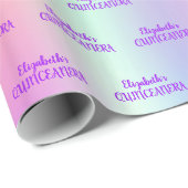 Quinceanera rosa Glitzer Rose Gold iridessierend Geschenkpapier (Rolleneckpunkt)