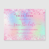 Quinceanera rosa Glitzer speichern Datums-Magnet Magnetkarte (Vorderseite)