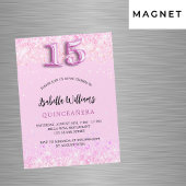 Quinceanera rosa Konfetti Mädchen Party Luxus Magneteinladung