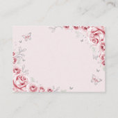 Quinceanera Rosa Silber Blumen Details Begleitkarte (Rückseite)