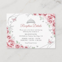 Quinceanera Rosa Silber Blumen Details