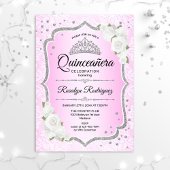 Quinceanera - Rosa Silber Einladung