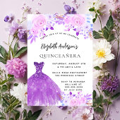 Quinceanera rosa violette Blumen Kleid Einladung