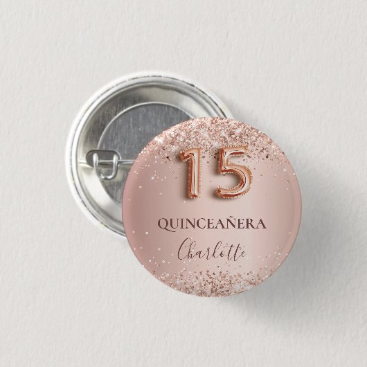 Quinceanera-Rose Button (Vorne & Hinten)