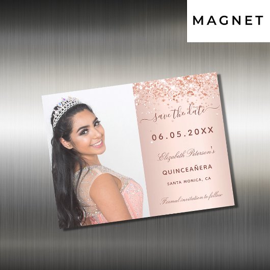 Quinceanera Rose errush Foto Speichern Sie den Dat Magnetkarte