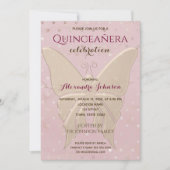 Quinceanera Rose Gold 15. Geburtstag Einladung (Vorderseite)