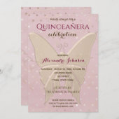 Quinceanera Rose Gold 15. Geburtstag Einladung (Vorne/Hinten)
