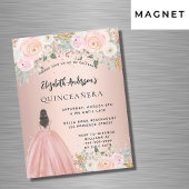 Quinceanera Rose Gold Blume kleiden Luxus Magneteinladung