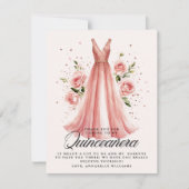 Quinceañera Rose Gold Dress 15. Geburtstag Dankeskarte (Vorderseite)
