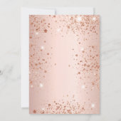 Quinceanera Rose Gold Glitzer Funkelglasur Einladung (Rückseite)