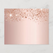 Quinceanera Rose Gold Glitzer Save the Date (Rückseite)