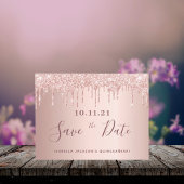Quinceanera Rose Gold Glitzer Save the Date Postkarte