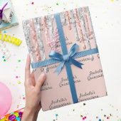 Quinceanera Rose Gold Glitzer Silberfunkel Geschenkpapier