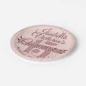 Quinceanera Rose Gold Glitzer Sparkone Pappteller (Schrägansicht)