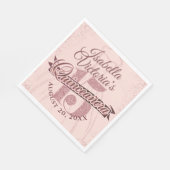 Quinceanera Rose Gold Glitzer Sparkone Serviette (Ecke)