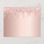 Quinceanera Rose Gold Glitzer Tropfen Save the Dat (Rückseite)