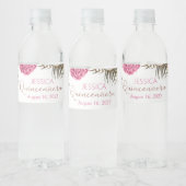 Quinceanera Rose Gold Glitzer Wasserflasche Wasserflaschenetikett (Flaschen)