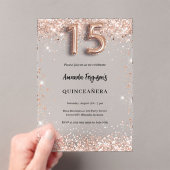 Quinceanera Rose Gold klares Party Acryleinladungen (Insitu (Handheld))