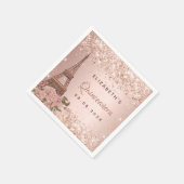 Quinceanera Rose gold Paris Eiffelturm Serviette (Ecke)