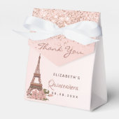 Quinceanera Rose gold Paris vielen Dank Geschenkschachtel (Vorderseite)