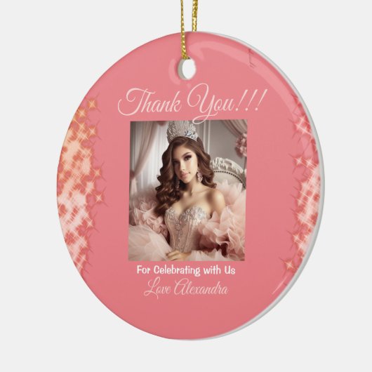 Quinceanera Rose Gold Princess Foto Keramik Ornament (Links)