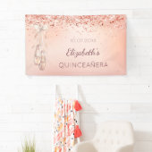 Quinceanera Rose Gold Rosa Ballerina Banner (Insitu)
