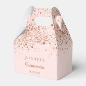 Quinceanera Rose Gold Rosa Danke Geschenkschachtel (Rückseite)