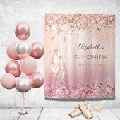 Quinceanera Rose Gold Rosa Glitzer Ballerina Wandteppich