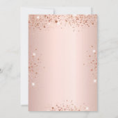 Quinceanera Rose Gold rosa Glitzern Kleid Einladung (Rückseite)