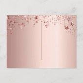 Quinceanera Rose Gold Rosa Sterne Ballon-Drehbuch Postkarte (Rückseite)