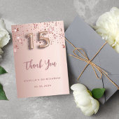 Quinceanera Rose Gold Sterne Dank Karte