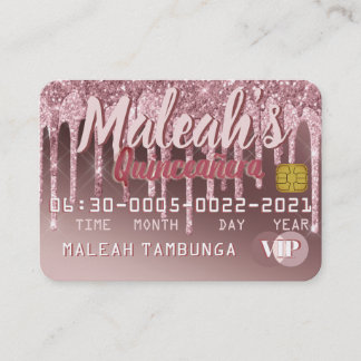 Quinceañera Rose Gold Tropfen Glitzer Einladungen