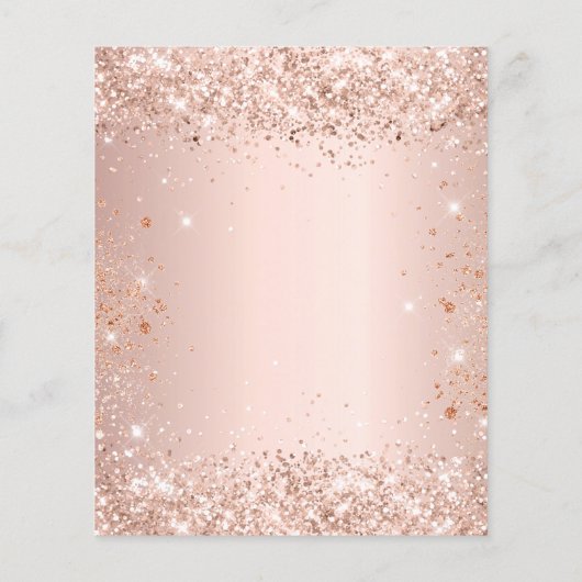 Quinceanera Rose Goldbarren Glitzer Haushalt Flyer (Hinten)