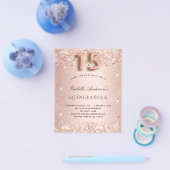 Quinceanera Rose Goldbarren Glitzer Haushalt Flyer (Einzeln)