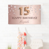 Quinceanera Rose Golddiamanten Banner (Insitu)