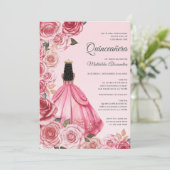 Quinceanera Rose Goldene Mühle Einladung (Stehend Vorderseite)