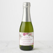 Quinceanera Rose Goldener Glitzer Schaumweinetikett (Vorderseite)