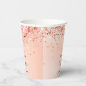 Quinceanera Rose Goldfantasiename Pappbecher (Rechts)