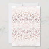 Quinceanera Rose Goldfolie Spitze Gold Glitzer Einladung (Rückseite)