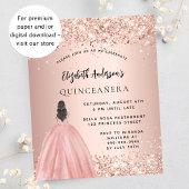 Quinceanera Rose Goldkleid Einladung Flyer
