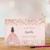 Quinceanera Rose Goldkleid Glitzer Gästebuch