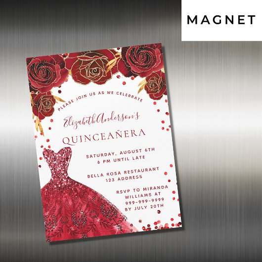 Quinceanera Rose Magneteinladung