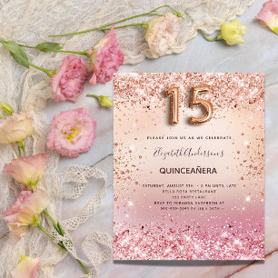 Quinceanera-Roségold-Einladung im Budget-Format Flyer